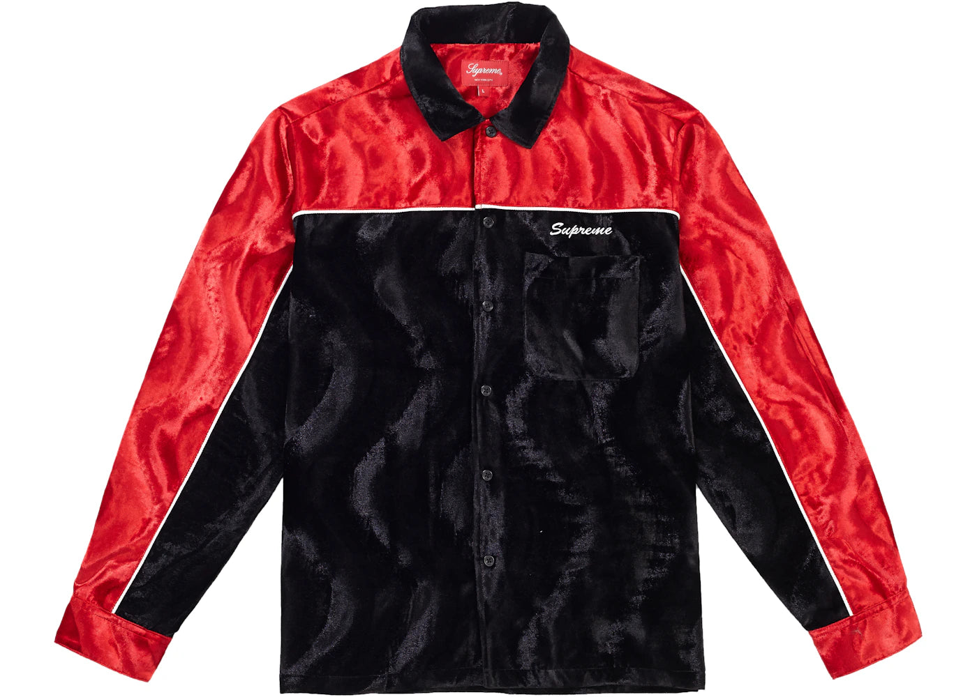 Supreme Velvet Swirl Work Shirt Black