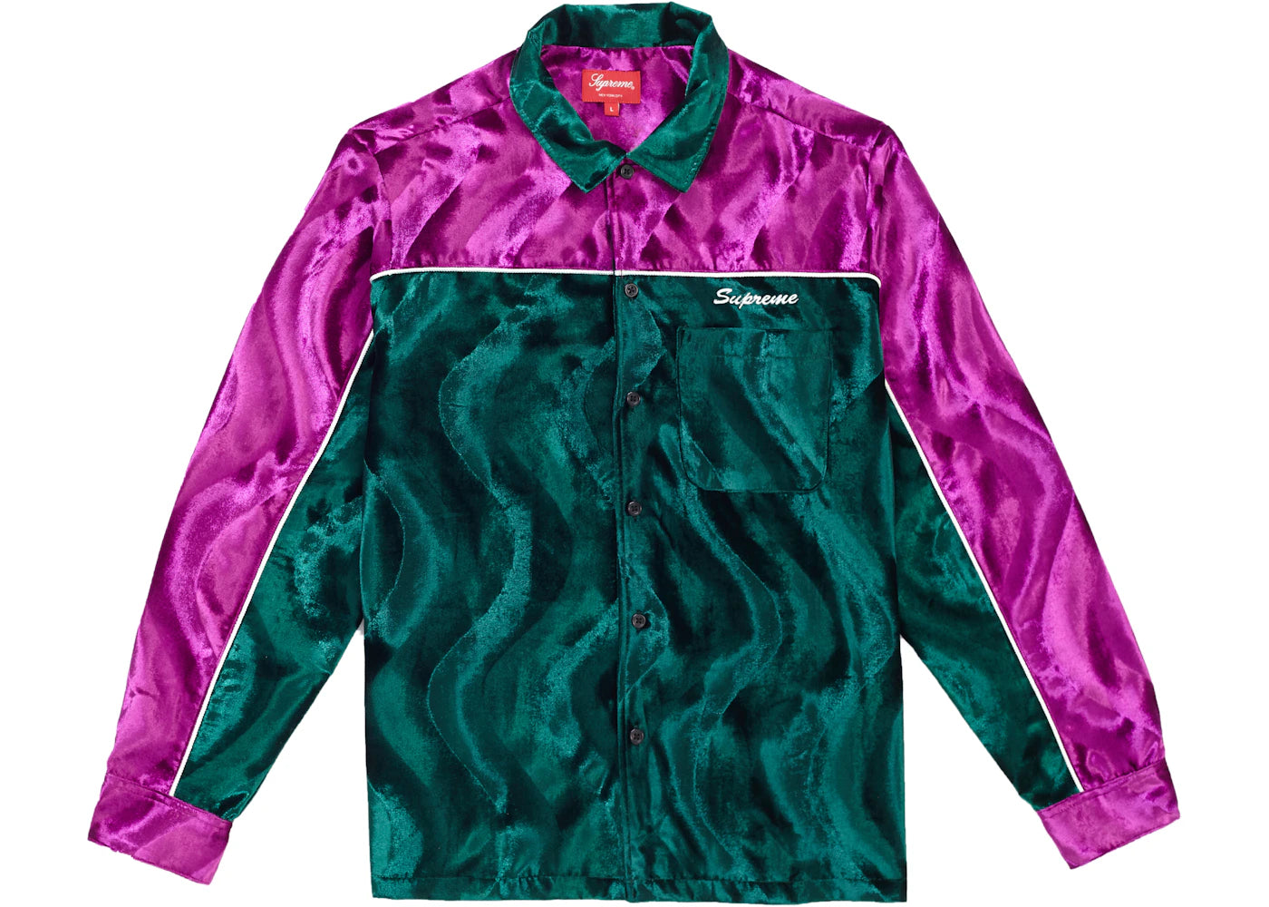 Supreme Velvet Swirl Work Shirt Green