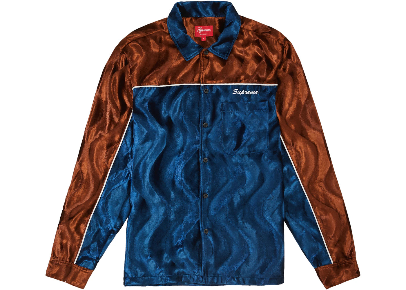 Supreme Velvet Swirl Work Shirt Navy