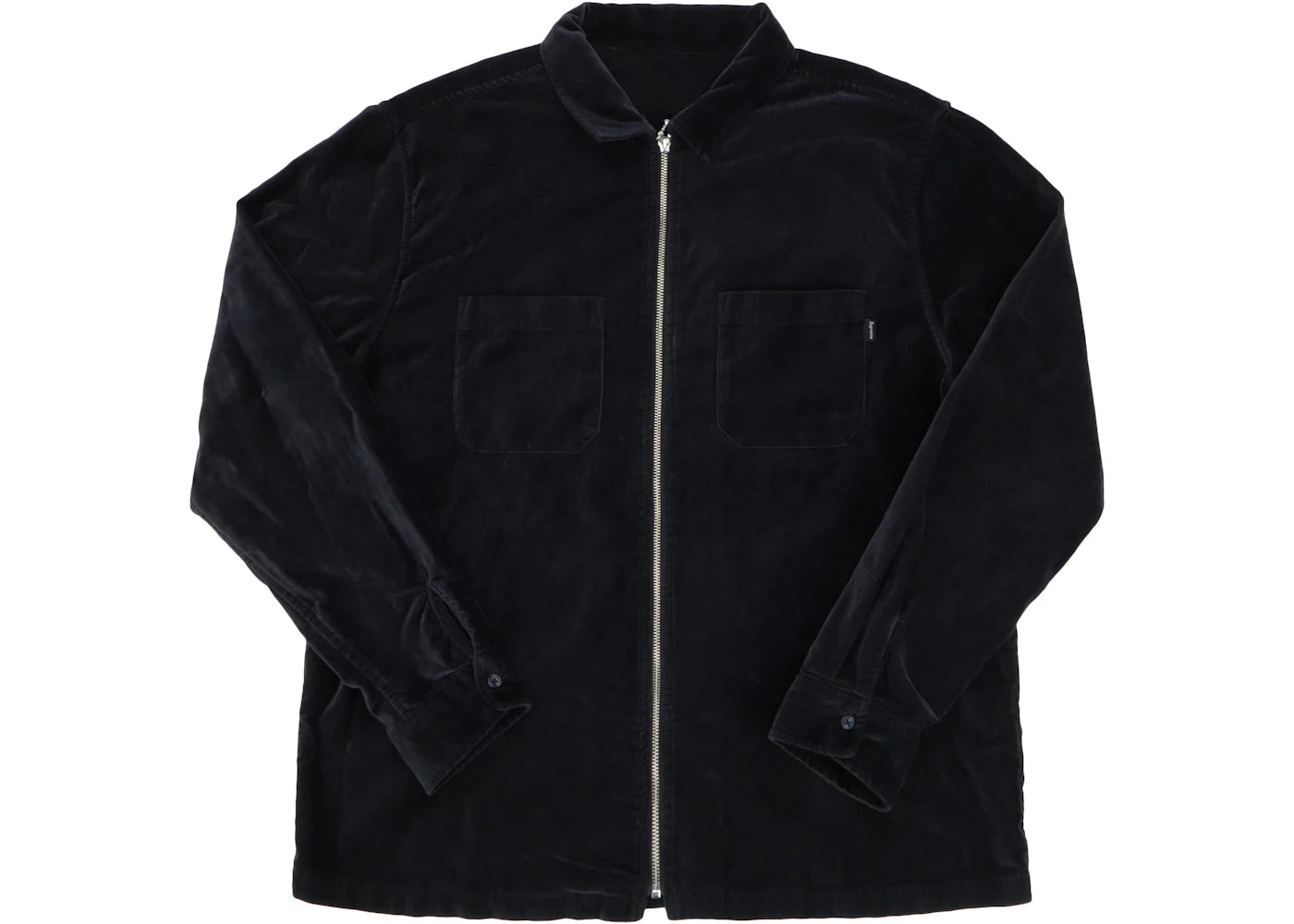 Supreme Velvet Zip Up Shirt Dusty Black