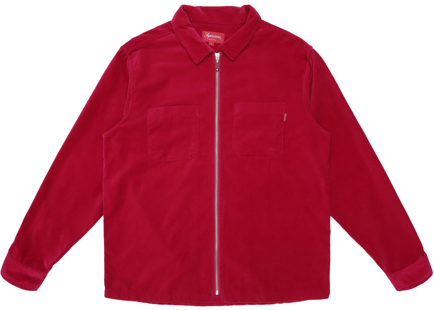 Supreme Velvet Zip Up Shirt Magenta