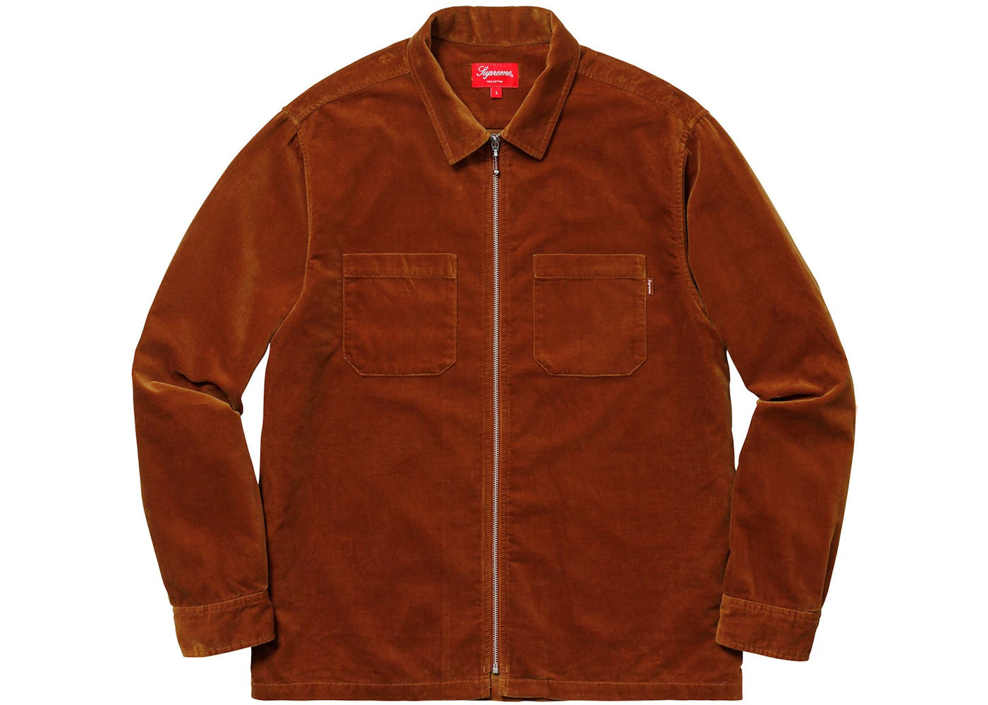 Supreme Velvet Zip Up Shirt Rust