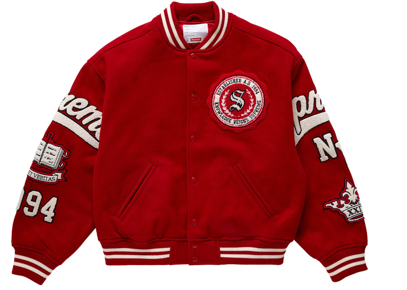 Supreme Veritas Varsity Jacket Red