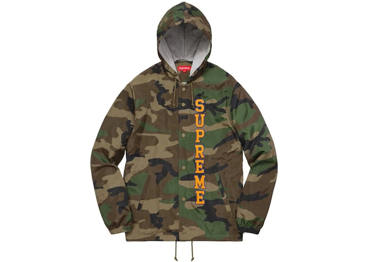 Supreme Vertical Logo Hooded Coaches Jacket Woodland