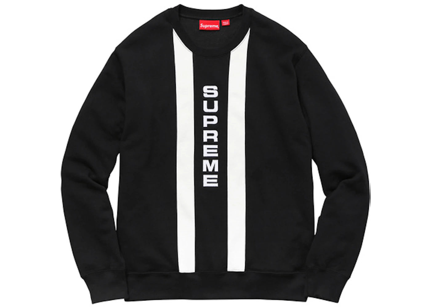 Supreme Vertical Logo Panel Crewneck Black