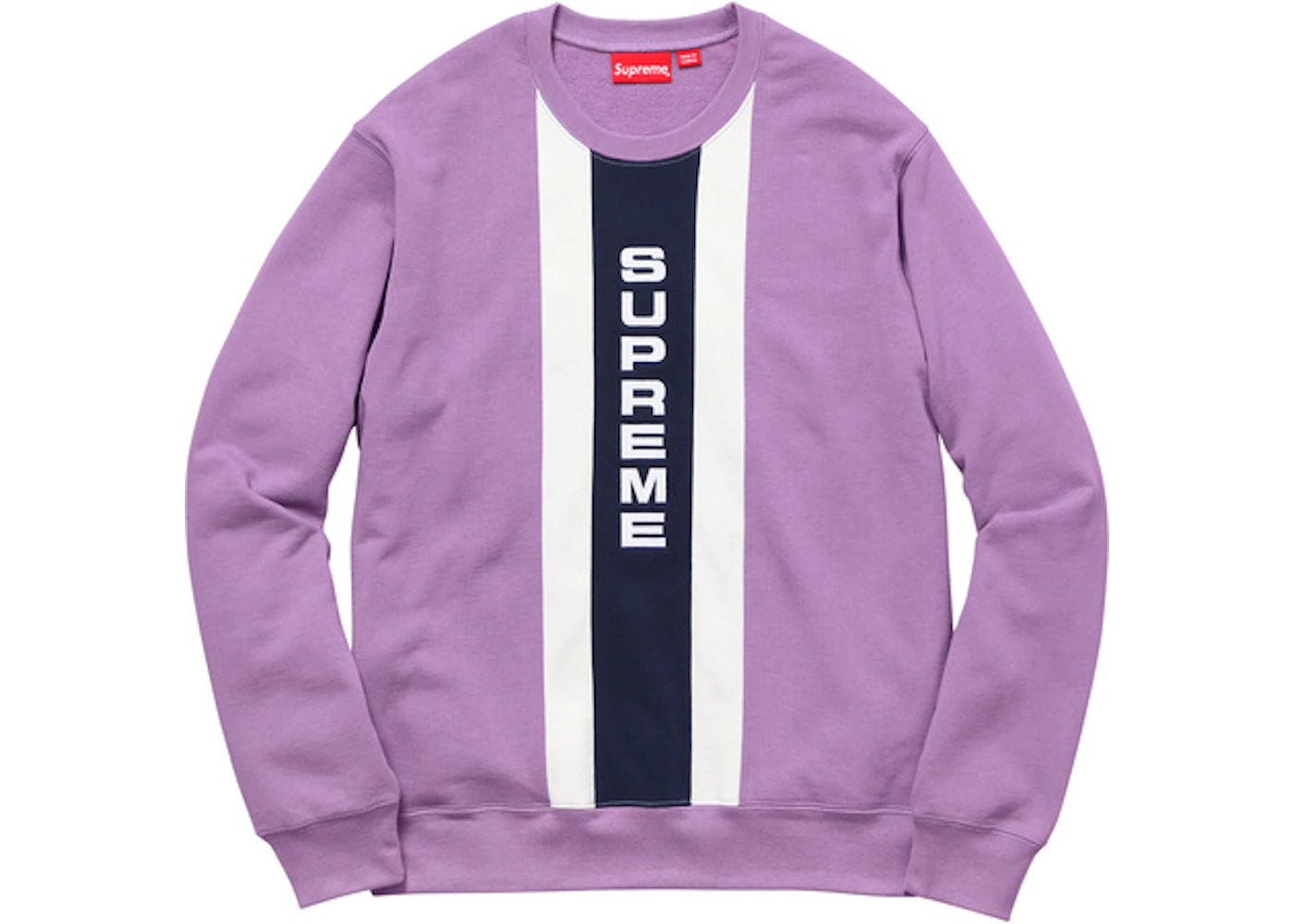 Supreme Vertical Logo Panel Crewneck Dusty Lavender