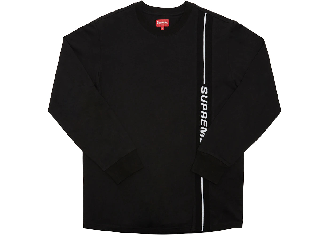Supreme Vertical Logo Stripe L/S Top Black