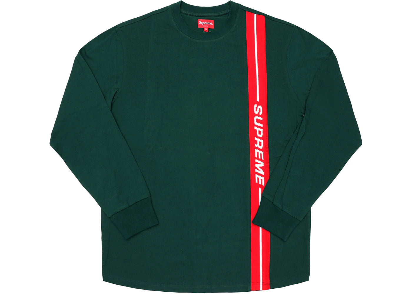 Supreme Vertical Logo Stripe L/S Top Dark Green