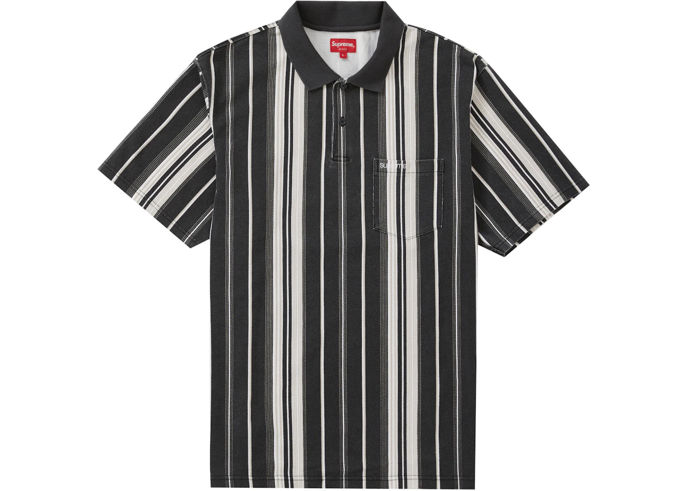Supreme Vertical Stripe Polo Black
