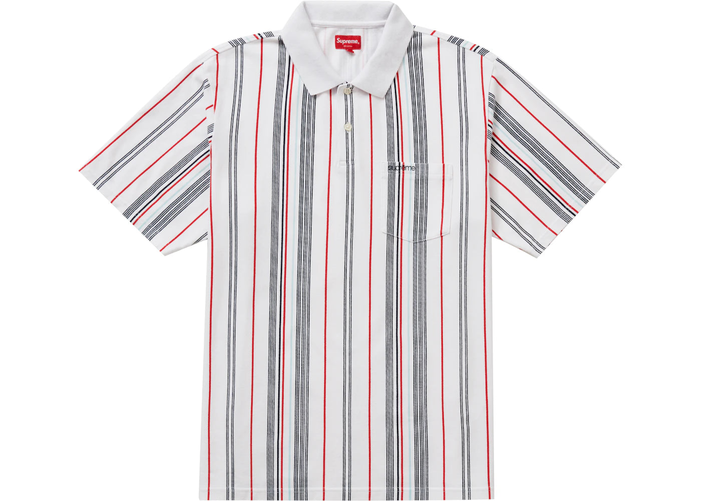 Supreme Vertical Stripe Polo White