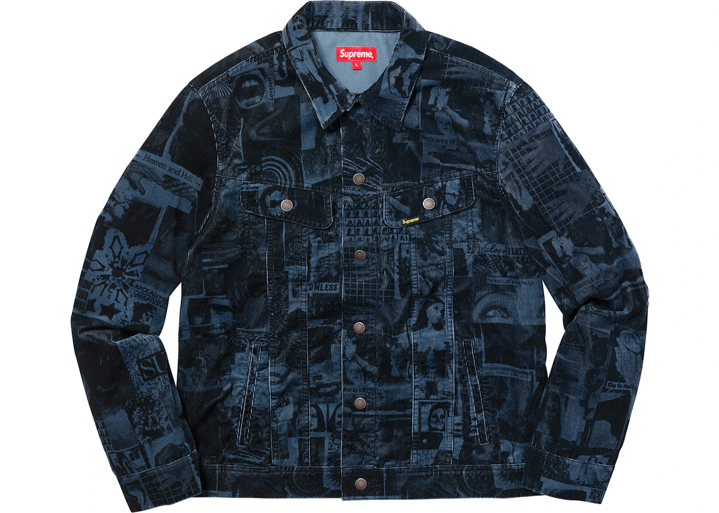 Supreme Vibrations Corduroy Trucker Jacket Navy