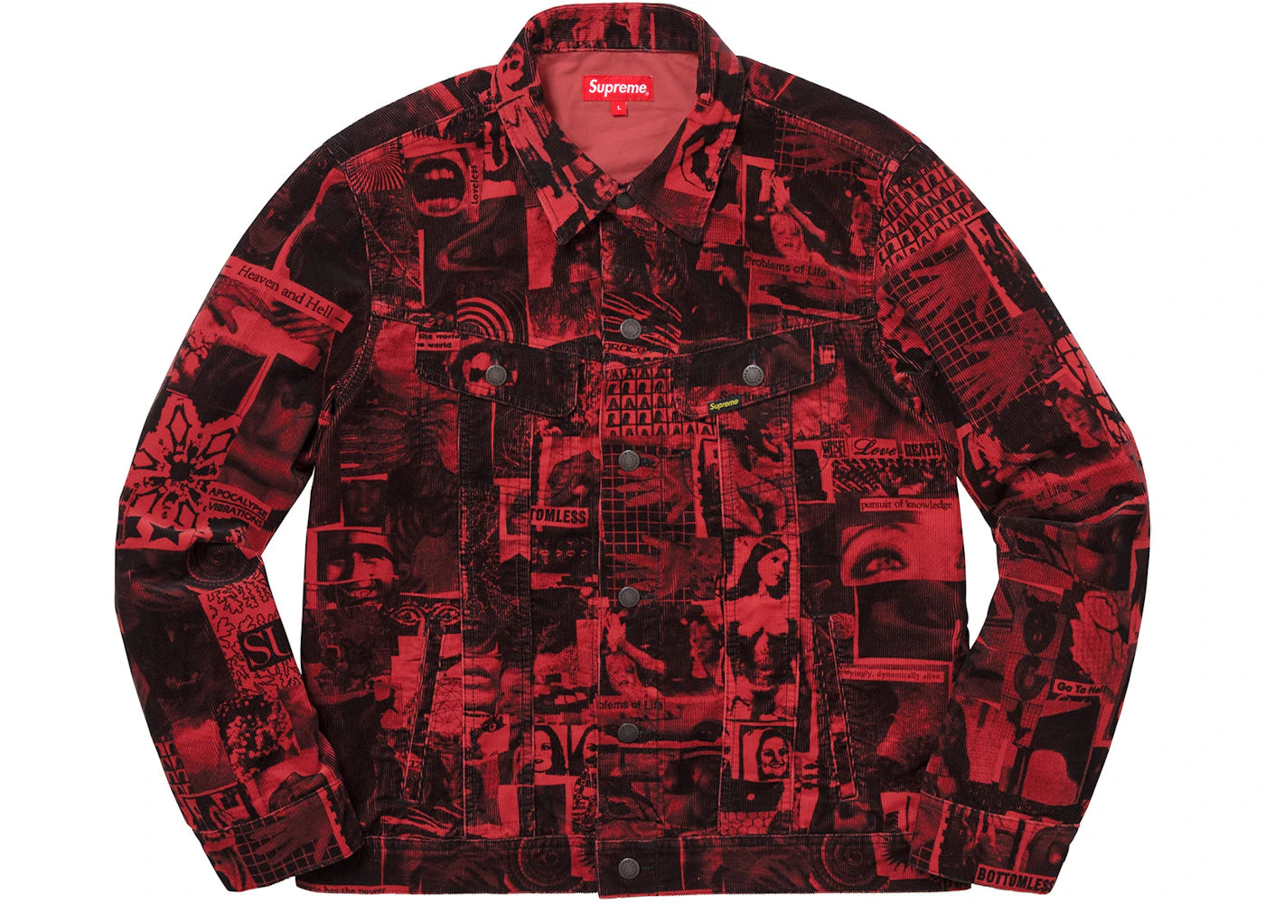 Supreme Vibrations Corduroy Trucker Jacket Red