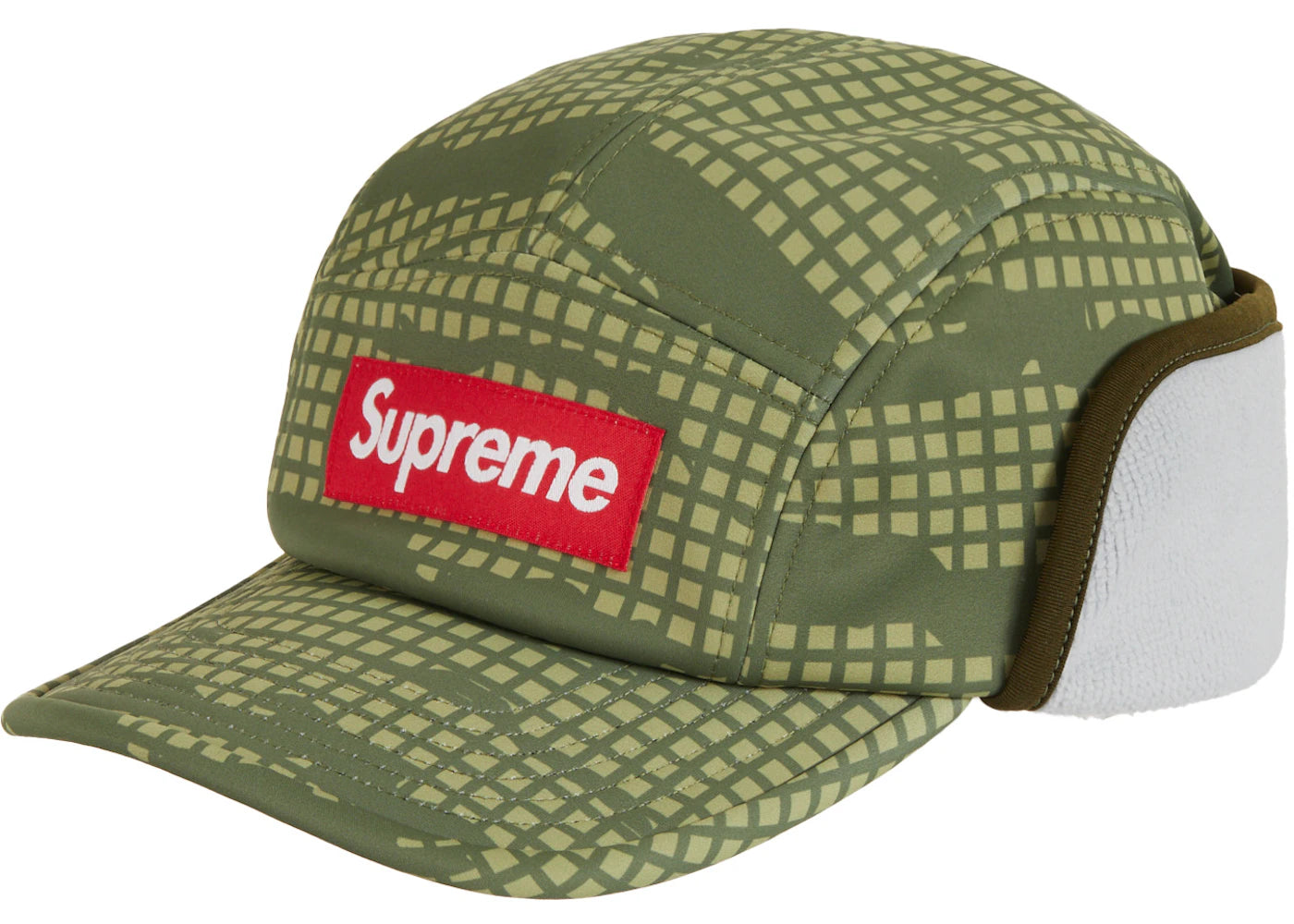 Supreme WINDSTOPPER Earflap Camp Cap Olive Grid Camo