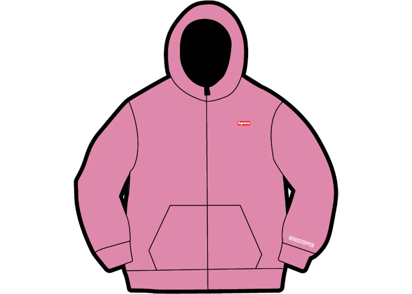 Supreme WINDSTOPPER Zip Up Hooded Sweatshirt Pink