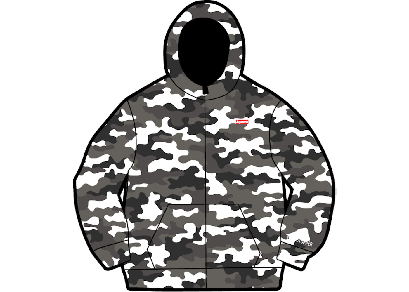 Supreme WINDSTOPPER Zip Up Hooded Sweatshirt Snow Camo