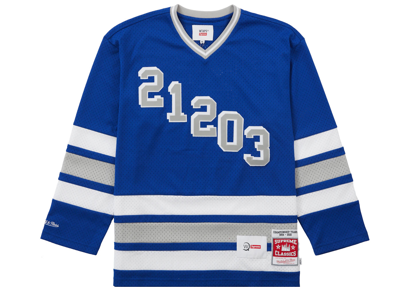 Supreme WTAPS Mitchell & Ness Hockey Jersey Blue