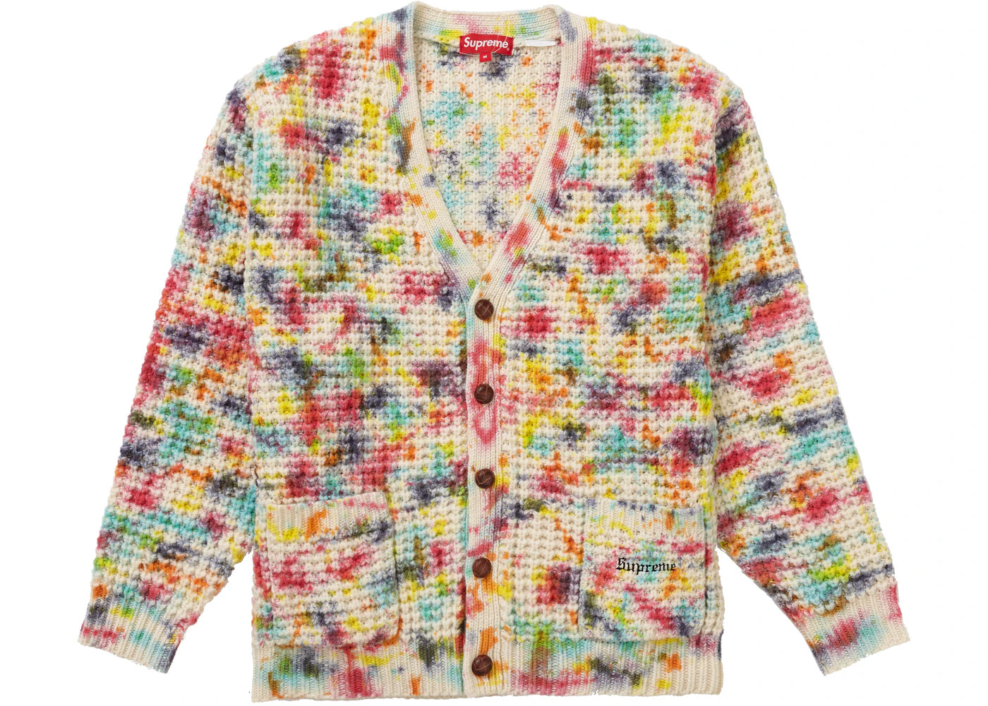 Supreme Waffle Knit Cardigan Tie Dye