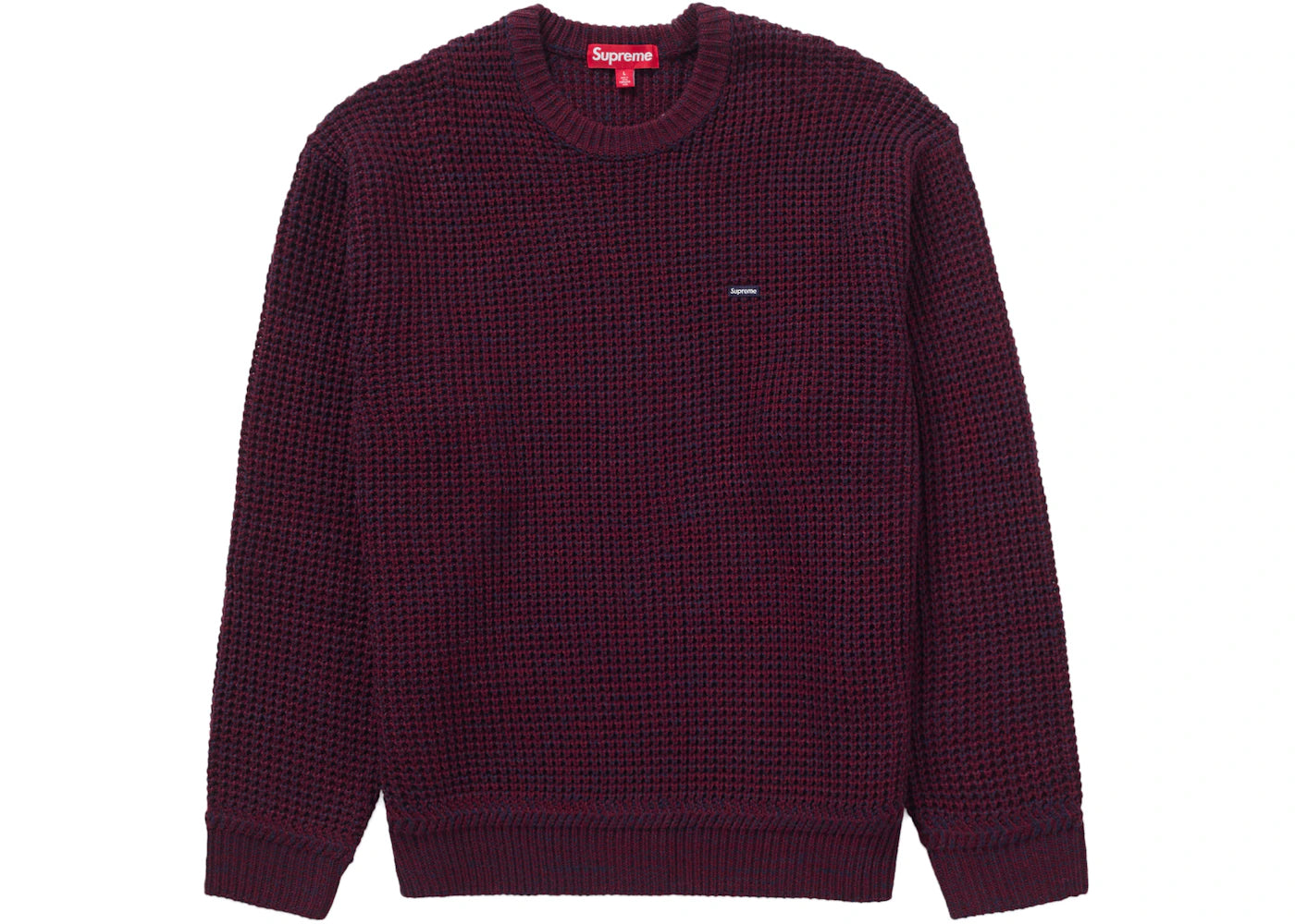 Supreme Waffle Small Box Sweater Burgundy Melange