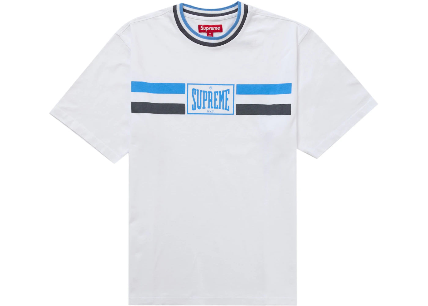 Supreme Warm Up Stripe S/S Top White