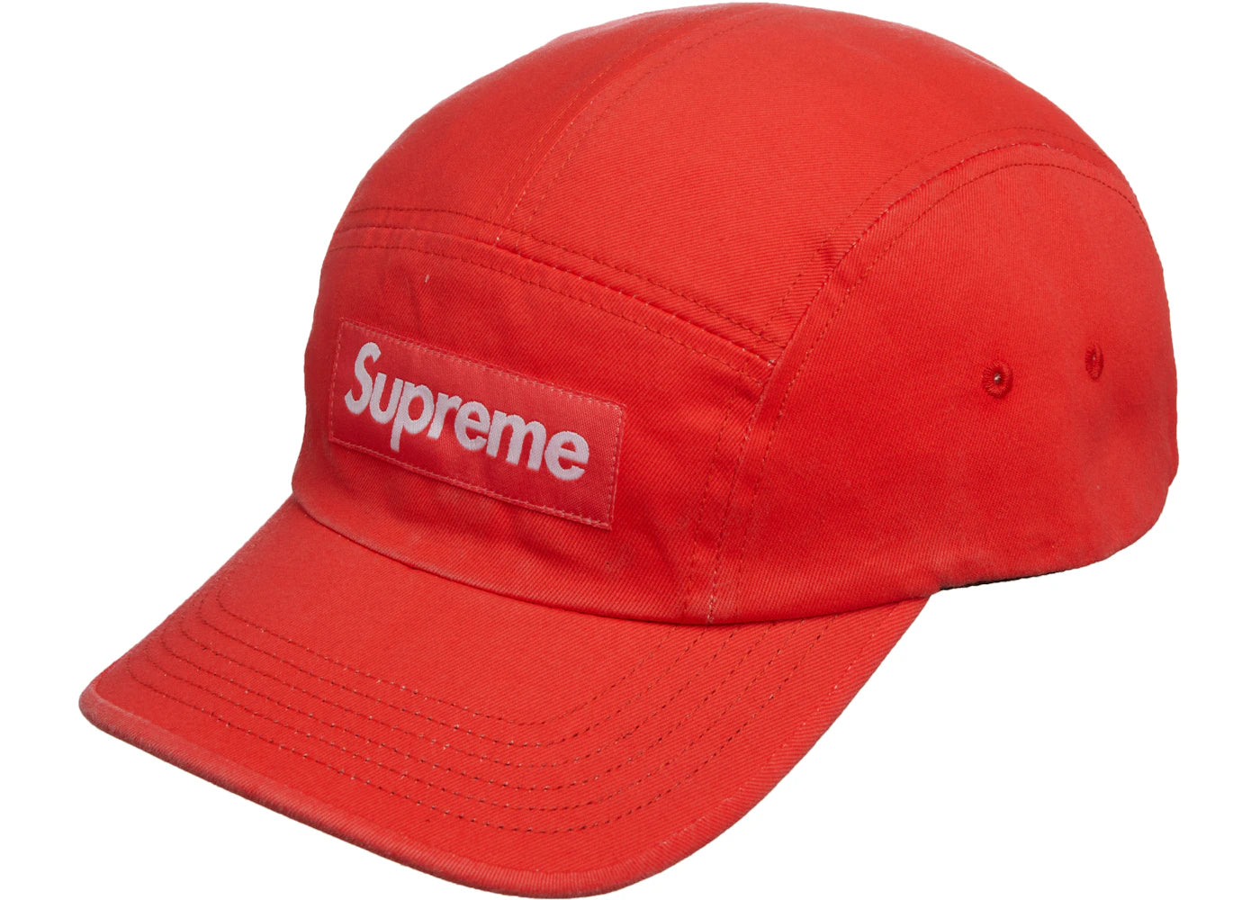 Supreme Washed Chino Twill Camp Cap (FW21) Neon Red