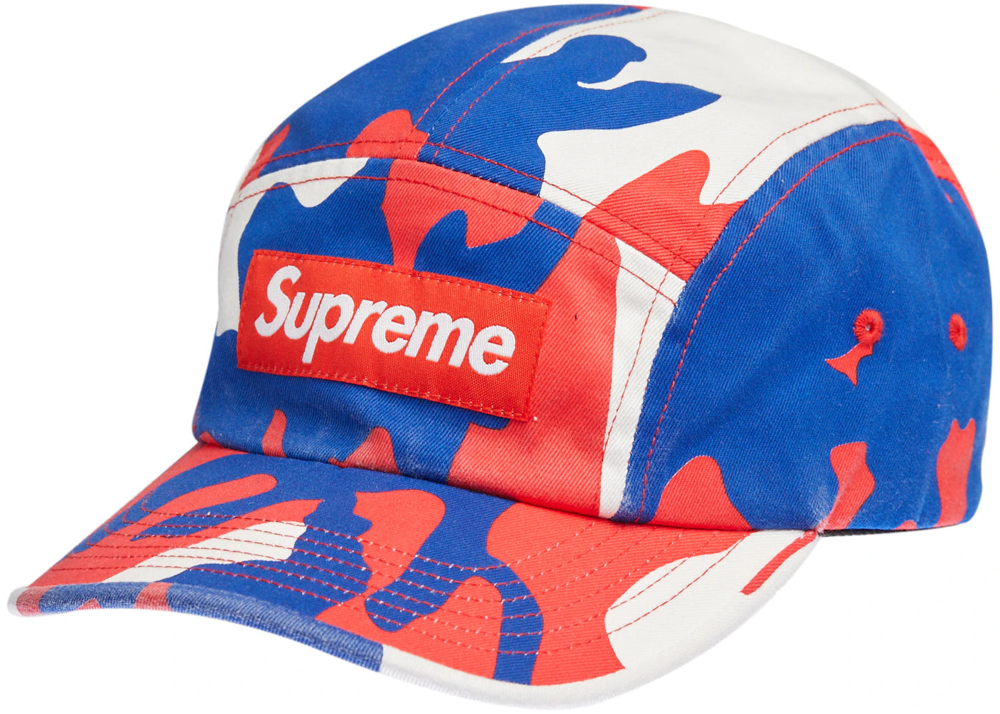 Supreme Washed Chino Twill Camp Cap Cap (SS22) Red Camo
