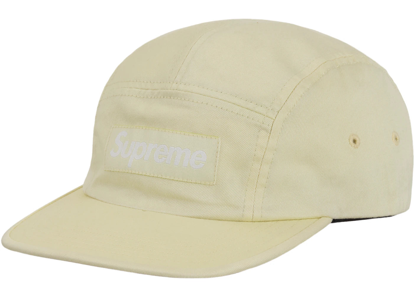 Supreme Washed Chino Twill Camp Cap (SS24) Light Yellow