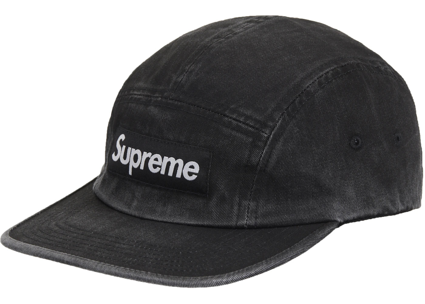 Supreme Washed Chino Twill Camp Cap (SS25) Black