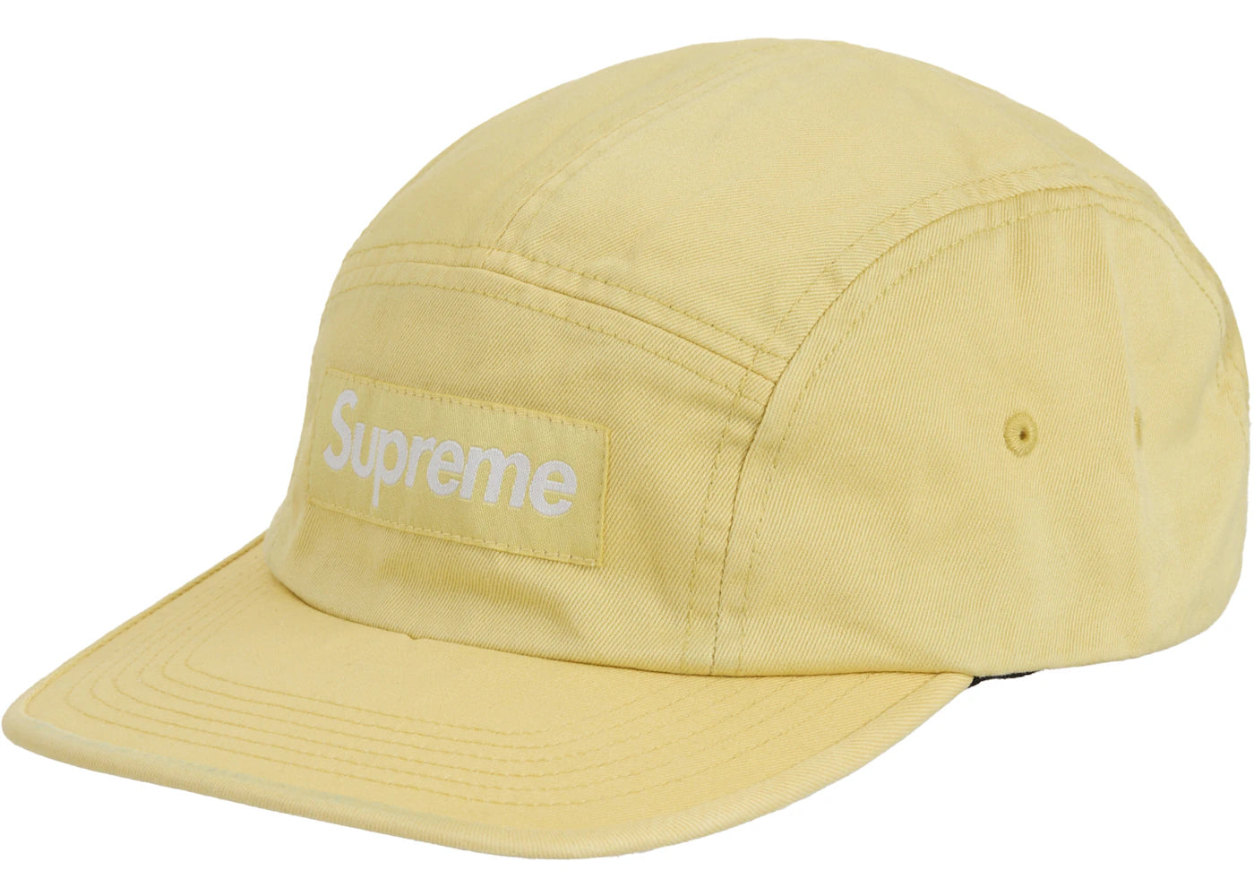 Supreme Washed Chino Twill Camp Cap (SS25) Light Yellow