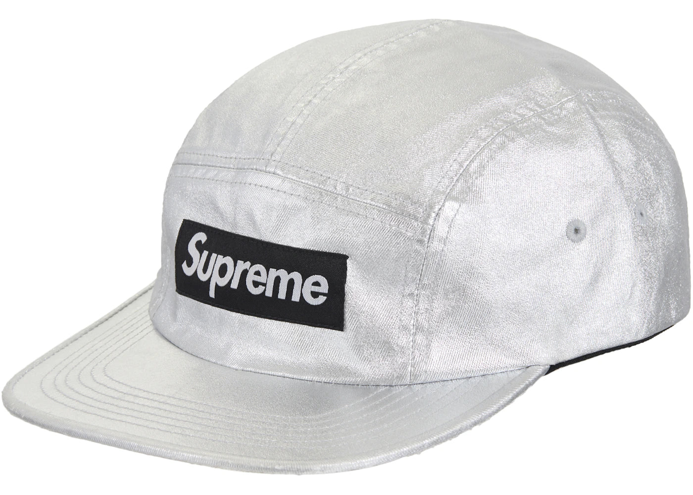 Supreme Washed Chino Twill Camp Cap (SS25) Silver