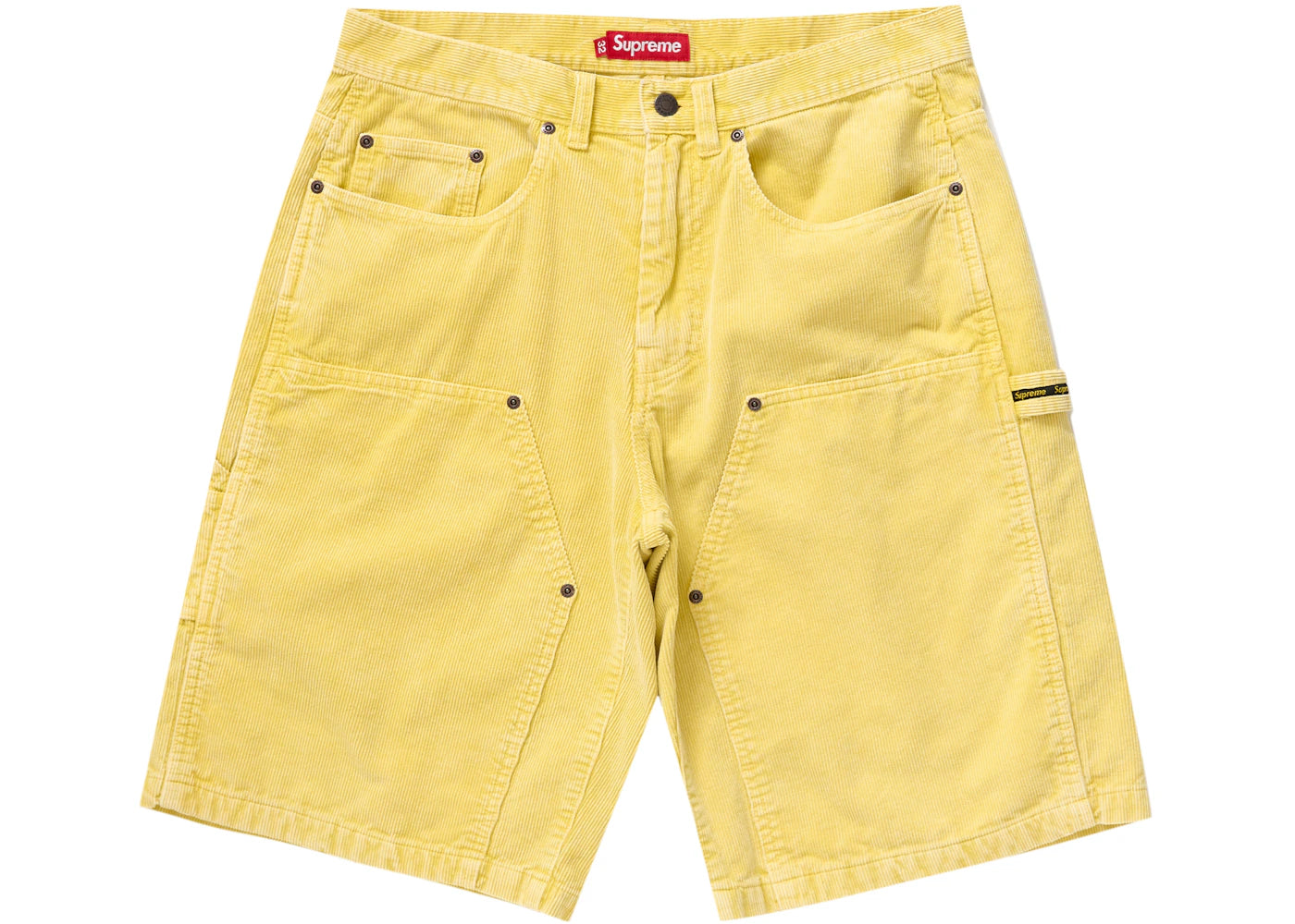 Supreme Washed Corduroy Double Knee Painter Short Yellow