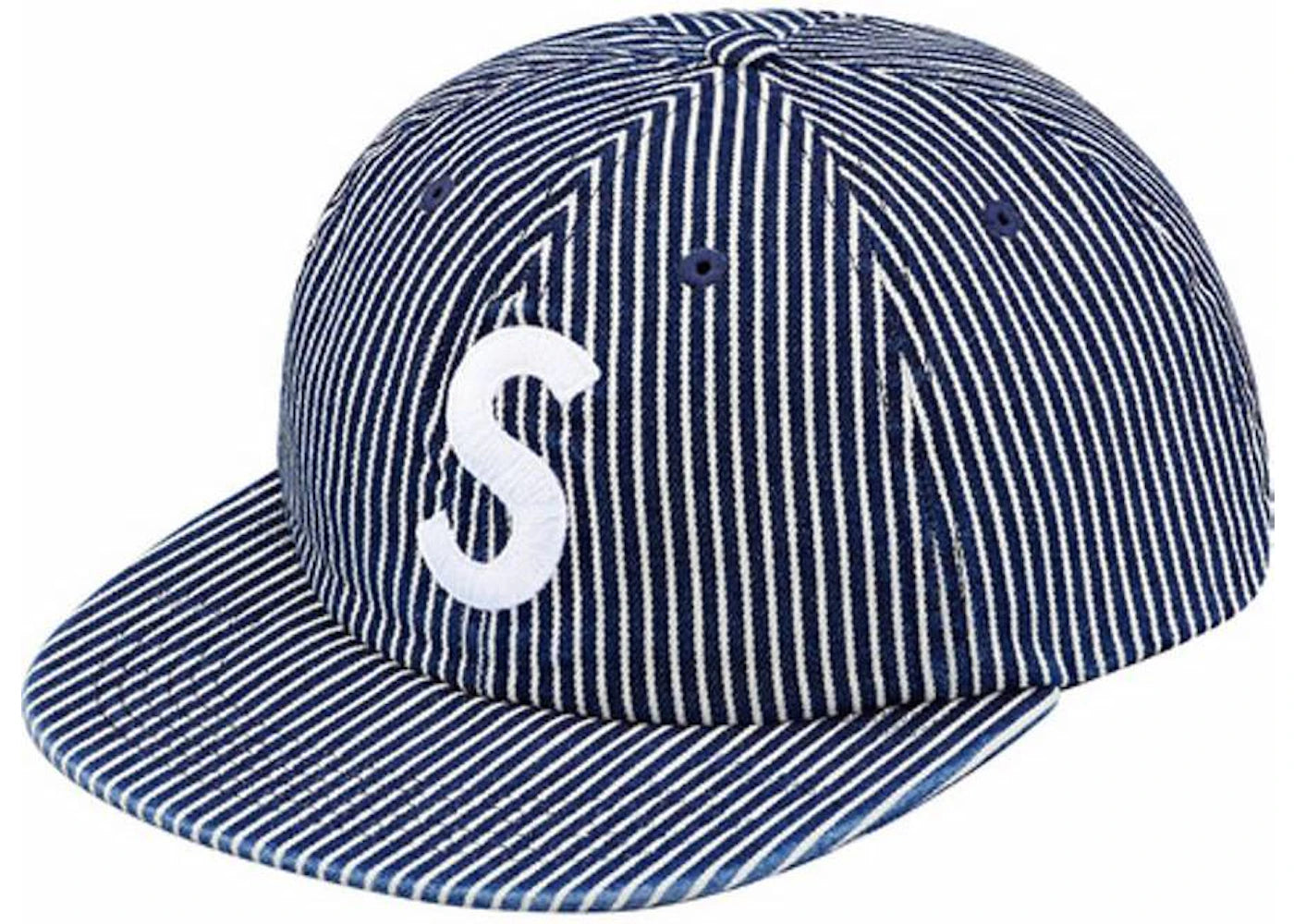 Supreme Washed Denim S Logo 6 Panel Blue