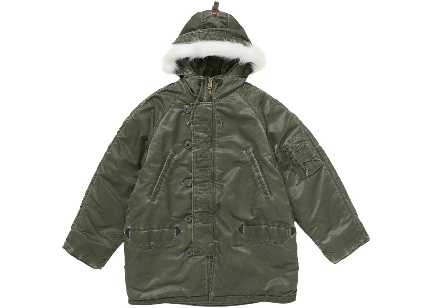 Supreme Washed Flight Satin N-3B Parka Olive