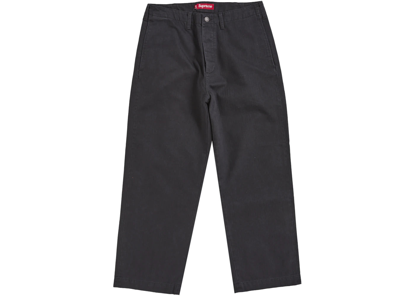 Supreme Washed Herringbone Chino Pant Black