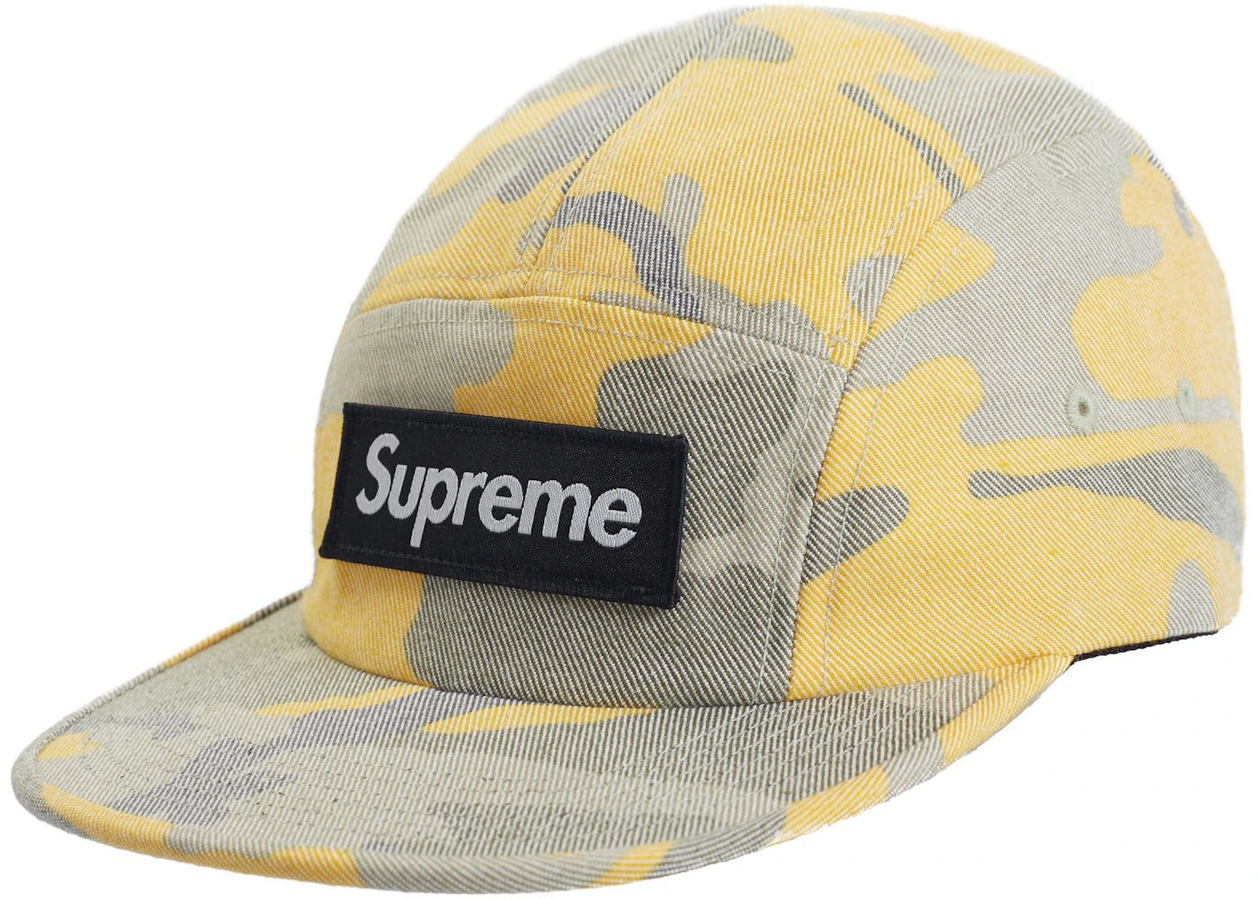 Supreme Washed Out Camo Camp Cap Yellow Camo