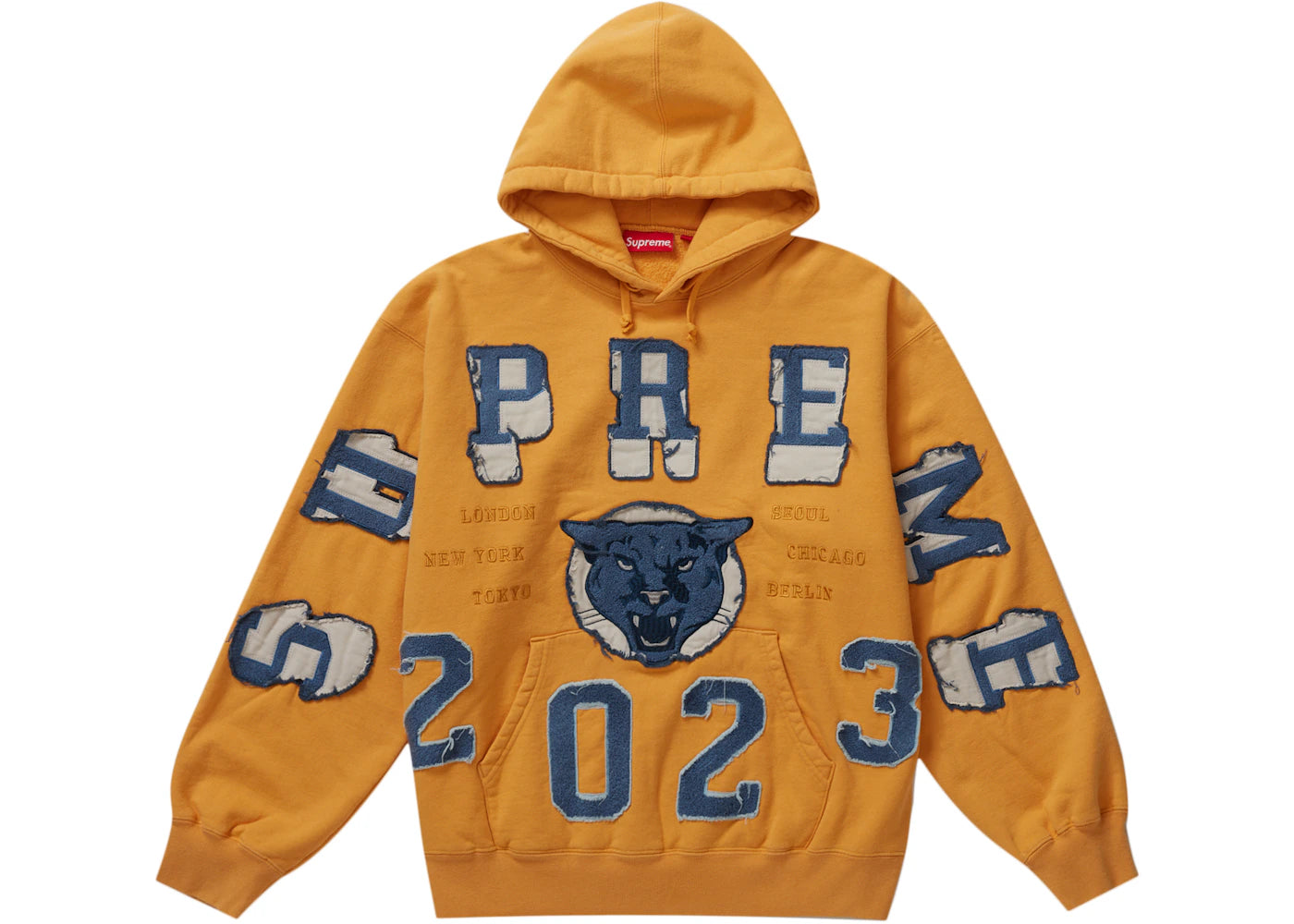 Supreme Washed Panther Hooded Sweatshirt Dusty Gold