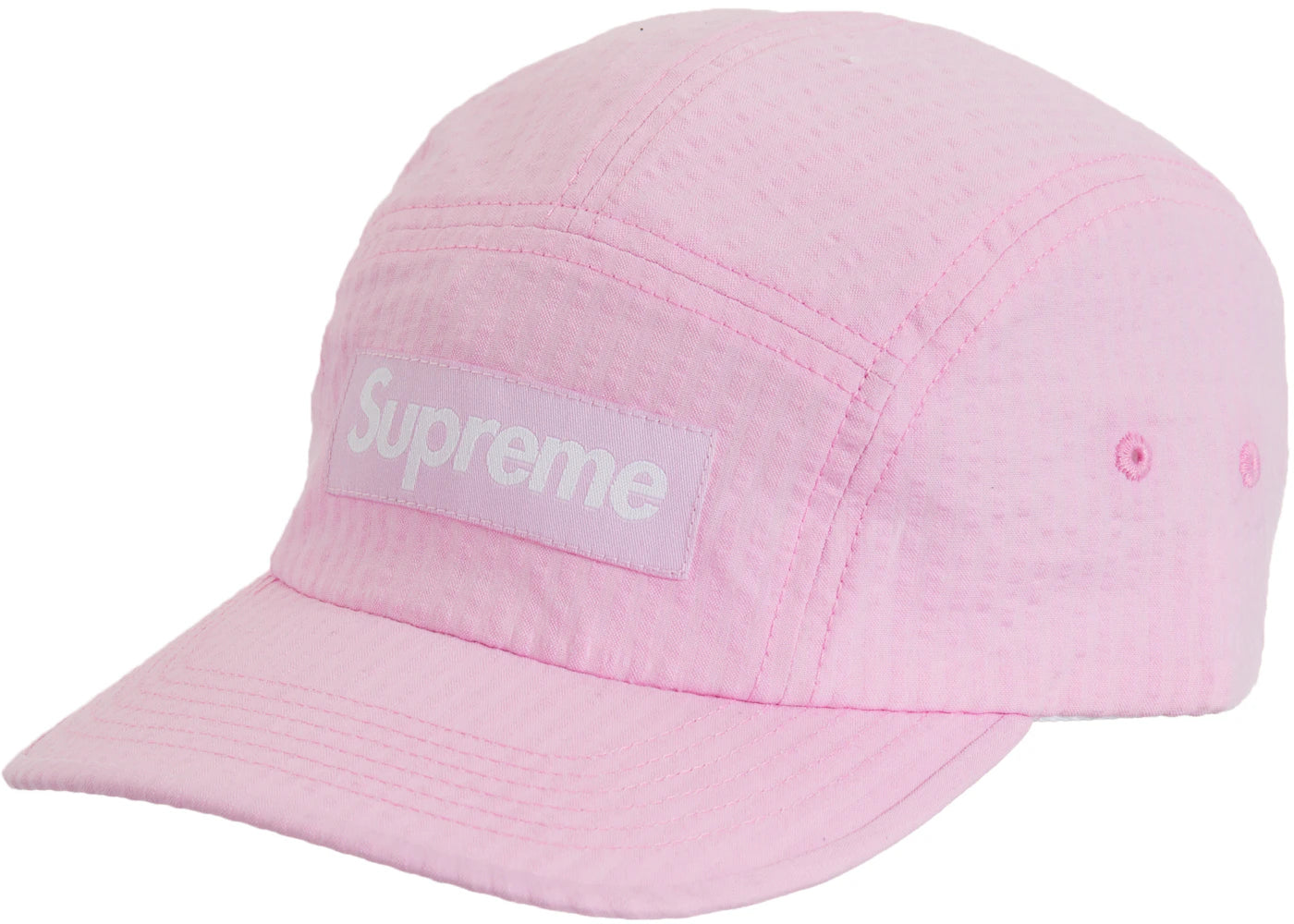Supreme Washed Seersucker Camp Cap Light Pink