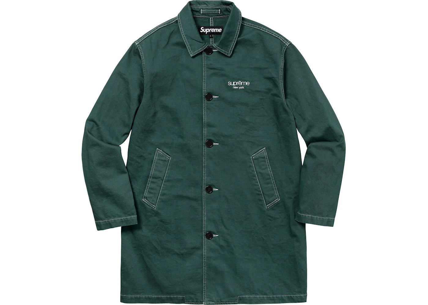 Supreme Washed Work Trench Coat Dusty Teal