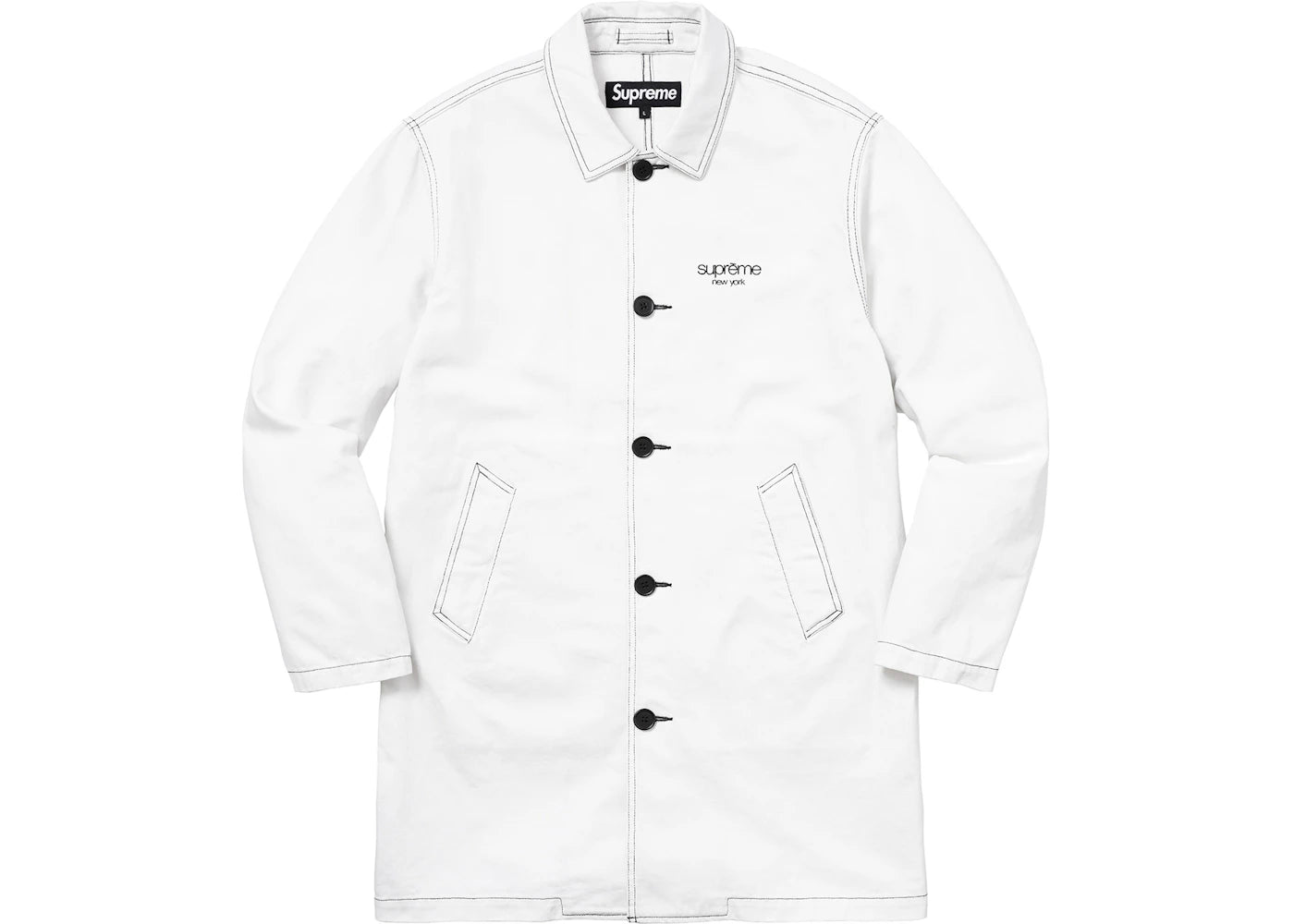 Supreme Washed Work Trench Coat White