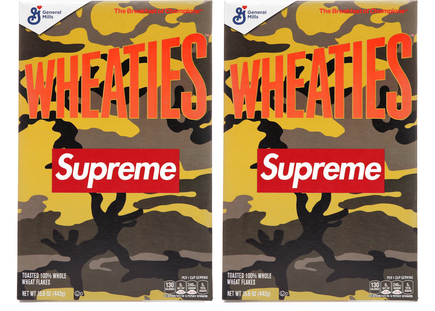 Supreme Wheaties Cereal Box Orange Camo 2x Lot Camo (Not Fit For Human Consumption)