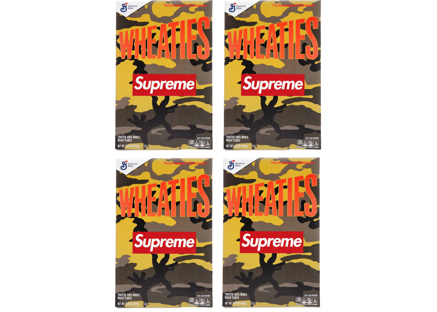 Supreme Wheaties Cereal Box Orange Camo 4x Lot (Not Fit For Human Consumption)