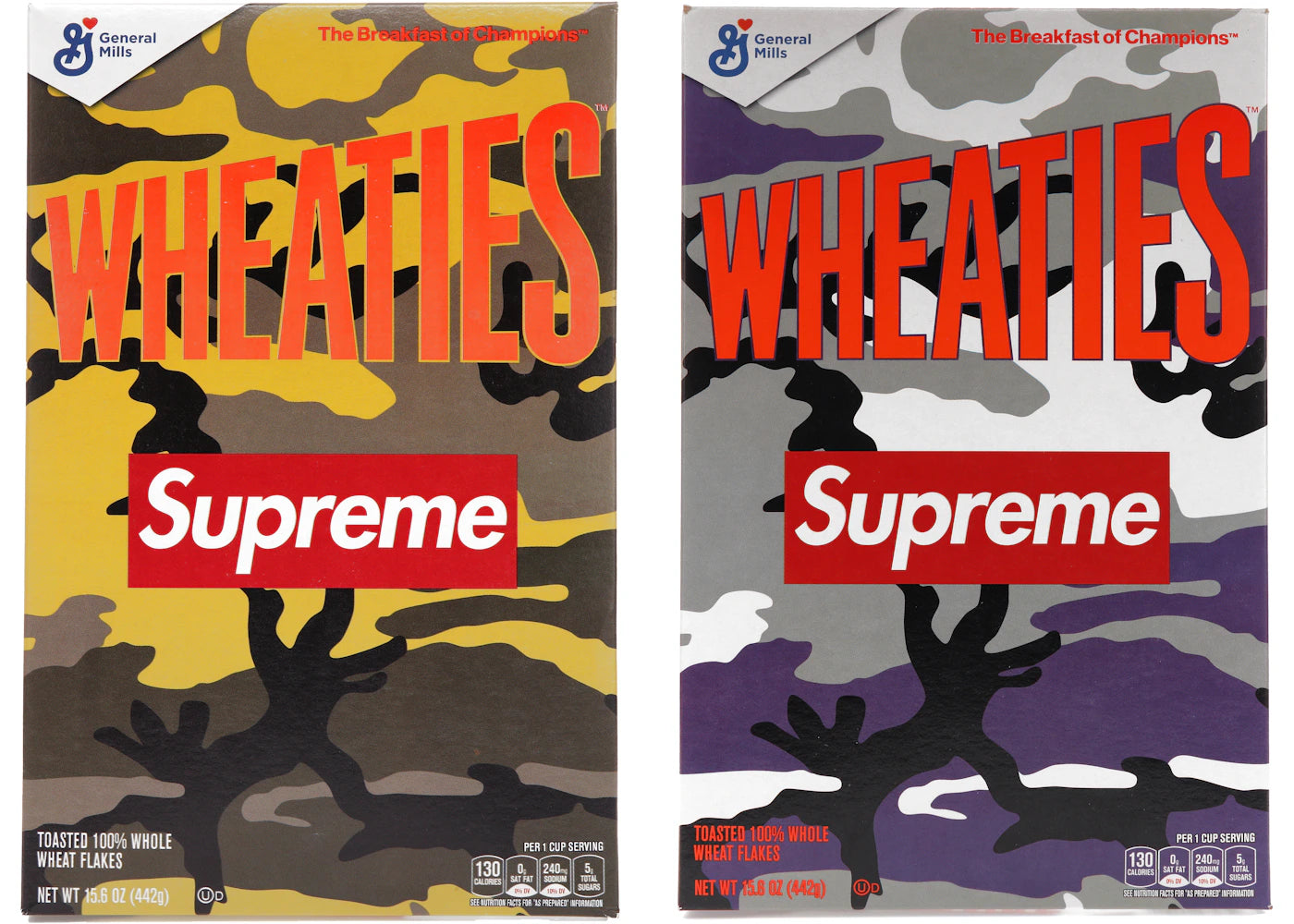 Supreme Wheaties Cereal Box Purple Camo & Orange Camo Set of 2 (Not Fit For Human Consumption)