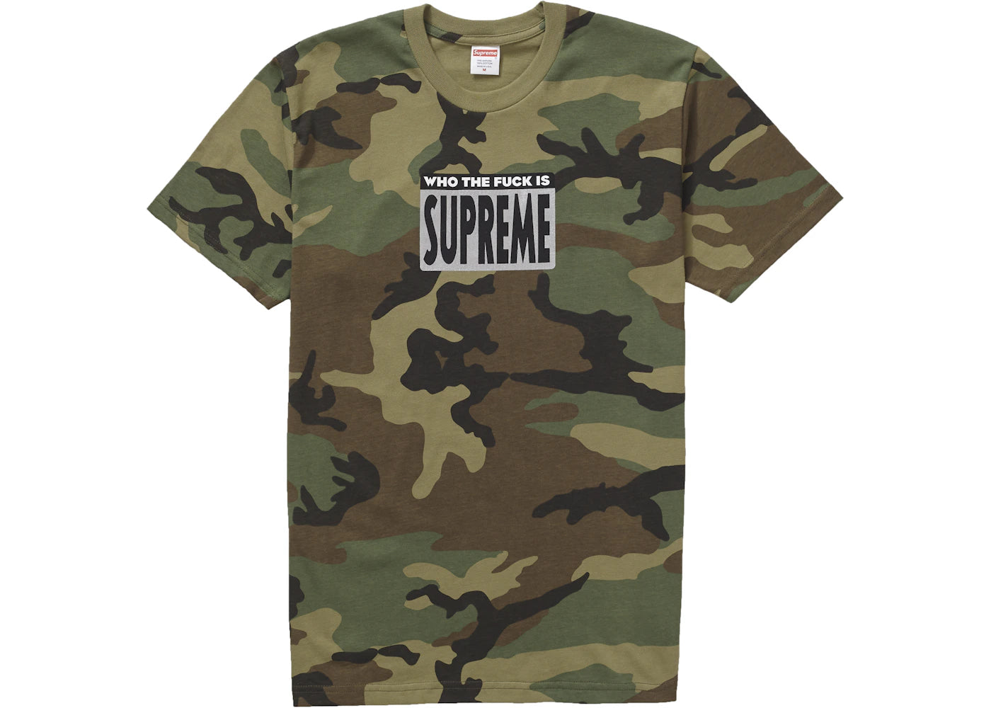 Supreme Who The Fuck Tee Woodland Camo