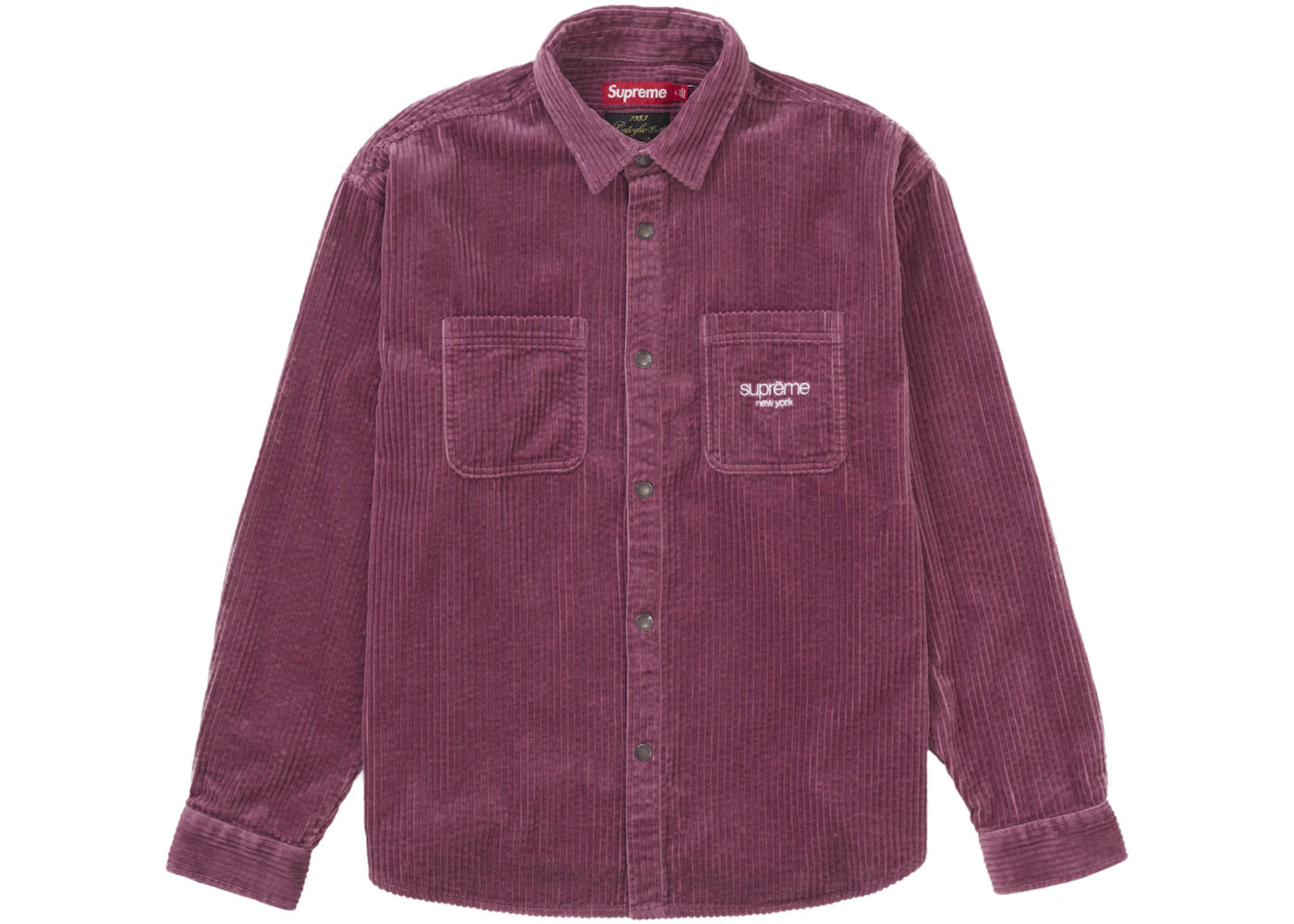 Supreme Wide Wale Corduroy Snap Shirt Dusty Pink
