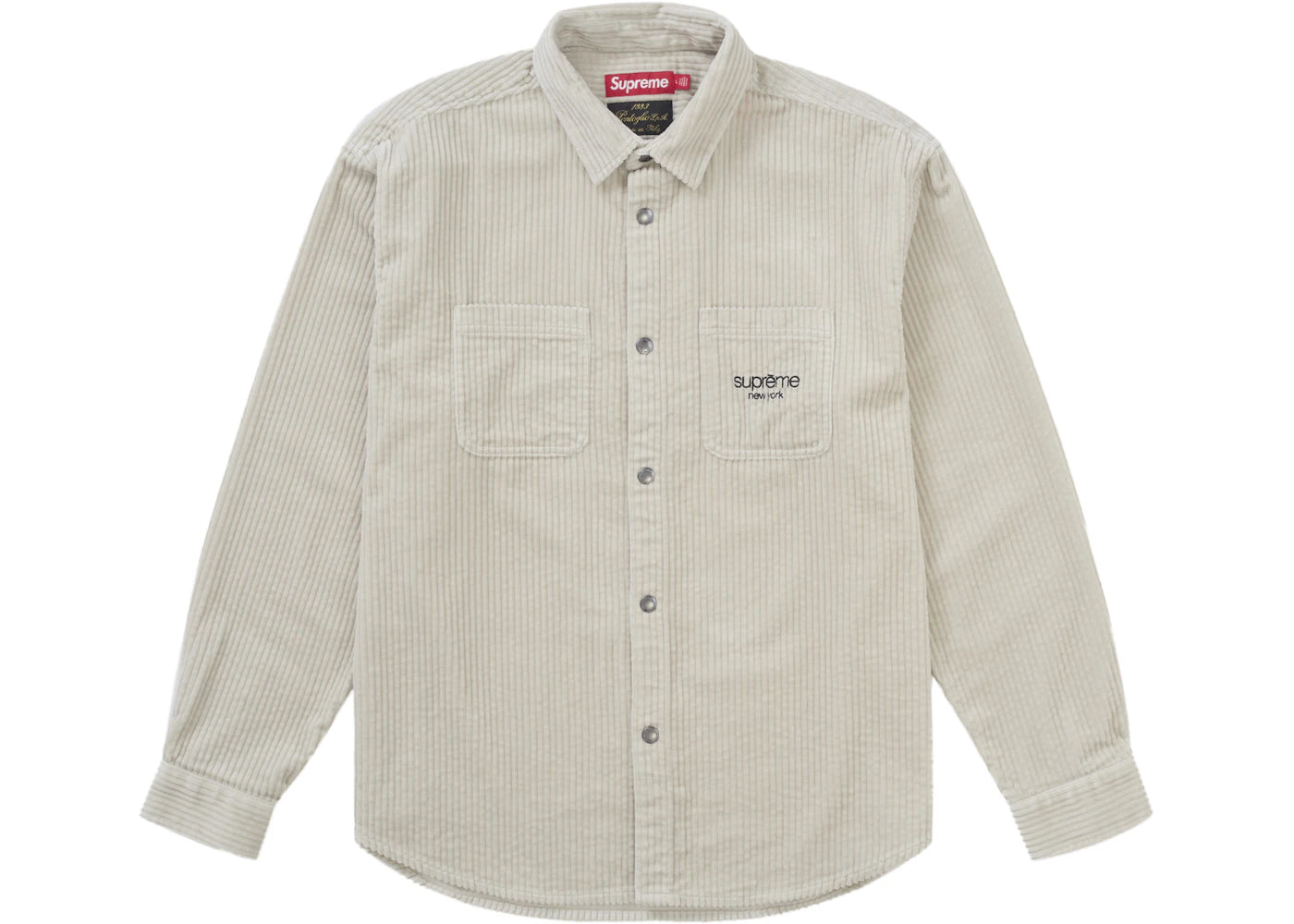 Supreme Wide Wale Corduroy Snap Shirt Natural