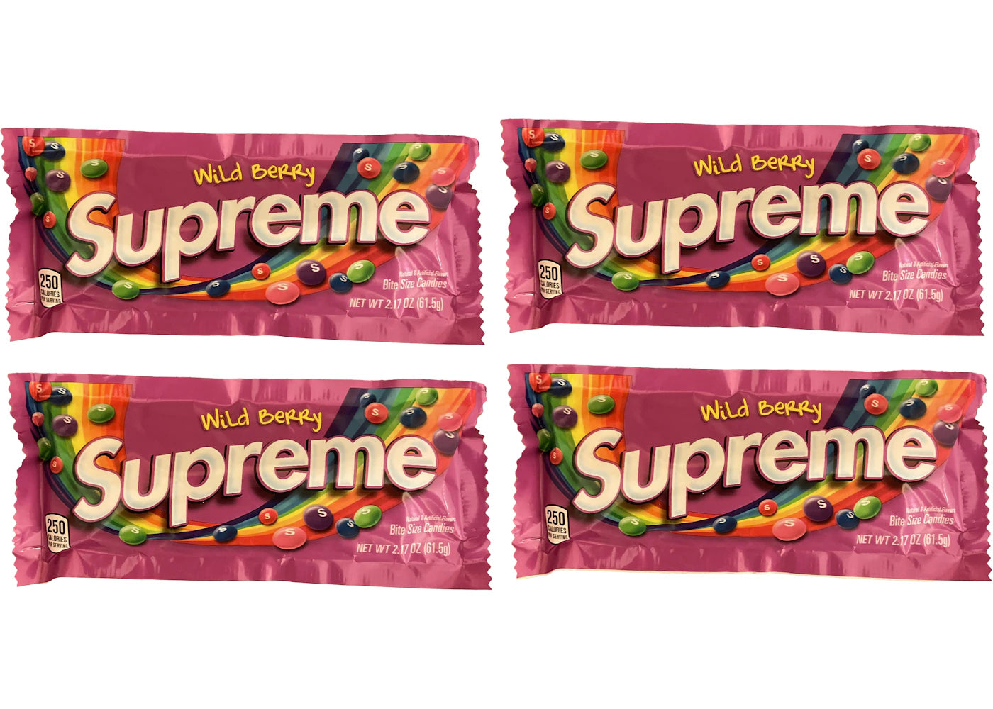 Supreme Wild Berry Skittles 4x Lot (Not Fit For Human Consumption) Purple