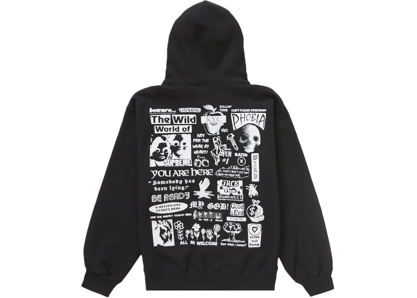 Supreme Wild Embroidered Hooded Sweatshirt Black