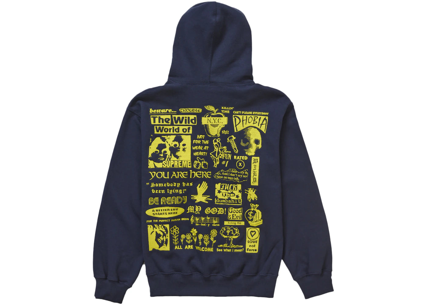 Supreme Wild Embroidered Hooded Sweatshirt Navy