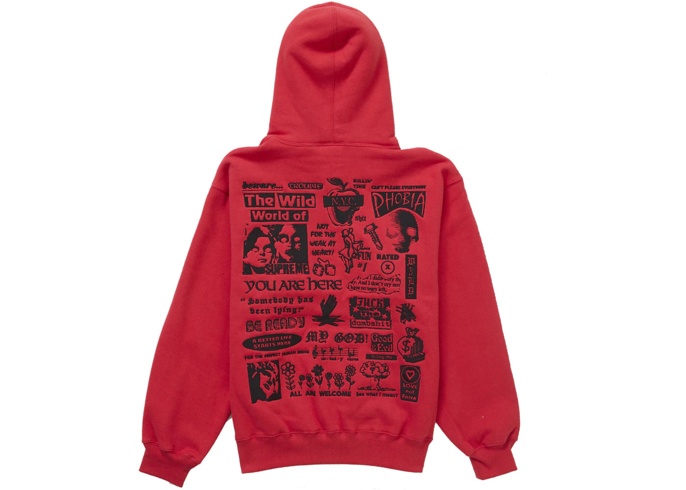 Supreme Wild Embroidered Hooded Sweatshirt Burnt Red
