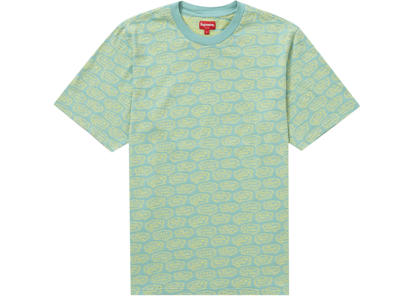 Supreme Word Bubble Jacquard S/S Top Dusty Aqua