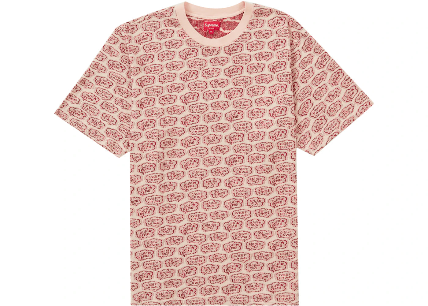 Supreme Word Bubble Jacquard S/S Top Peach